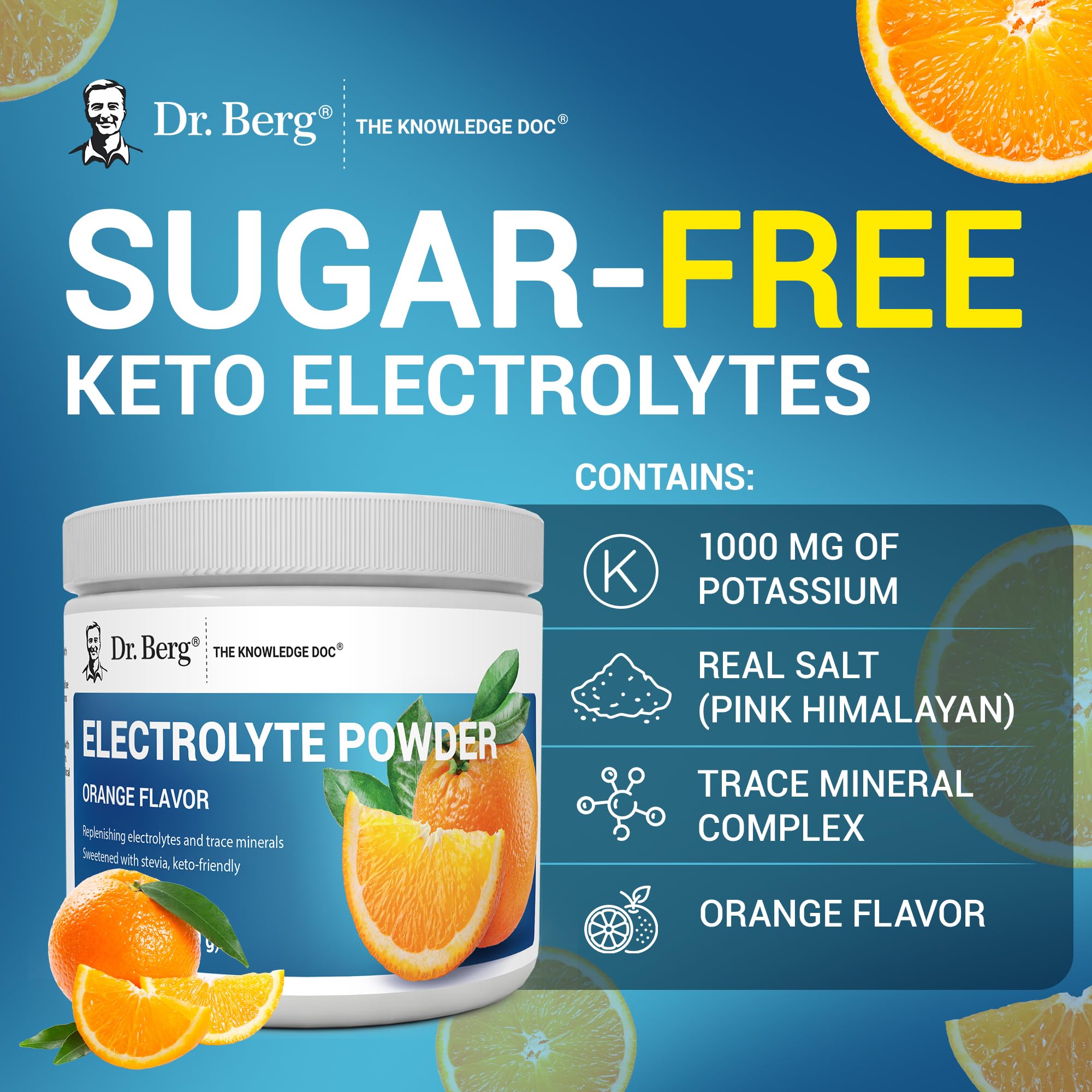 Dr. Berg hydration powder in orange helps you hydrate efficiently during workouts.