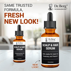 Dr. Berg Scalp and Hair Serum dropper ready for precise application.