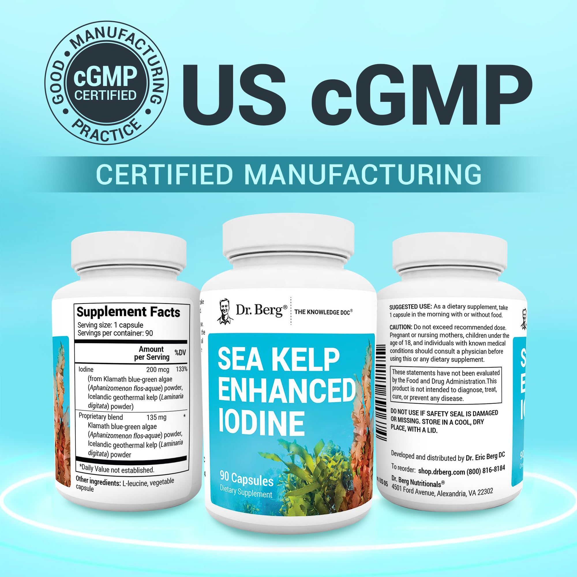 Dr. Berg Sea Kelp capsules ready for daily use.