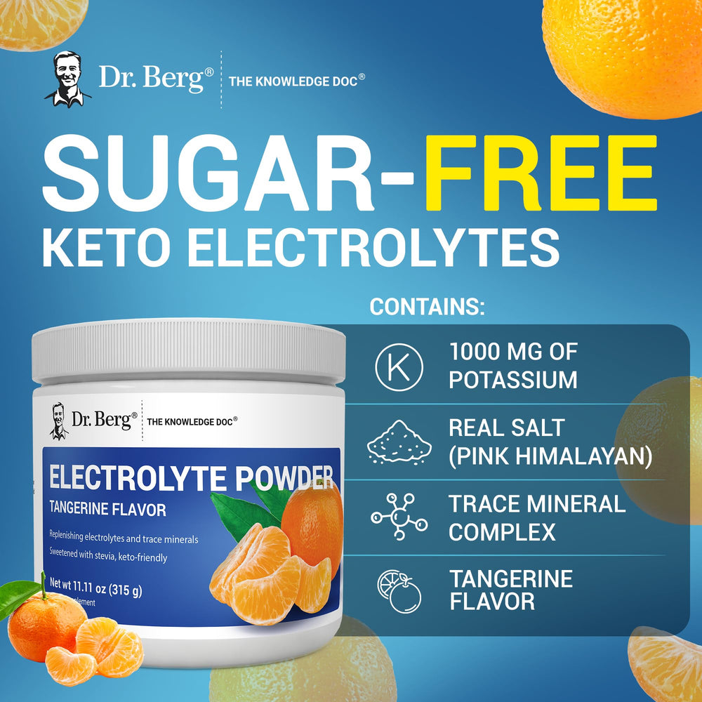 Dr. Berg Tangerine drink dissolves quickly in water for easy hydration.