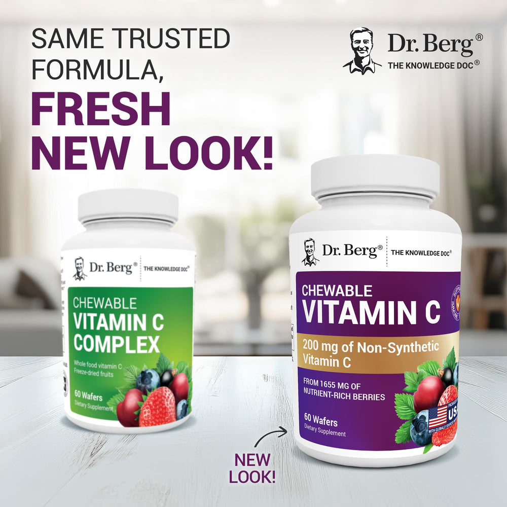 Close-up of Dr. Berg chewable wafers showing natural berry flavor and soft texture.