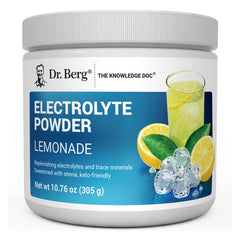 Dr. Berg Nutritionals Zero Sugar Hydration Lemonade bottle pour for keto-friendly electrolyte support.