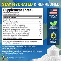 Dr. Berg Nutritionals Zero Sugar Hydration Lemonade scoop ready-to-mix powder.