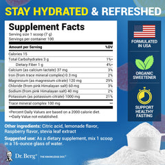 Dr. Berg hydration glass with raspberry lemon drink refreshing flavor