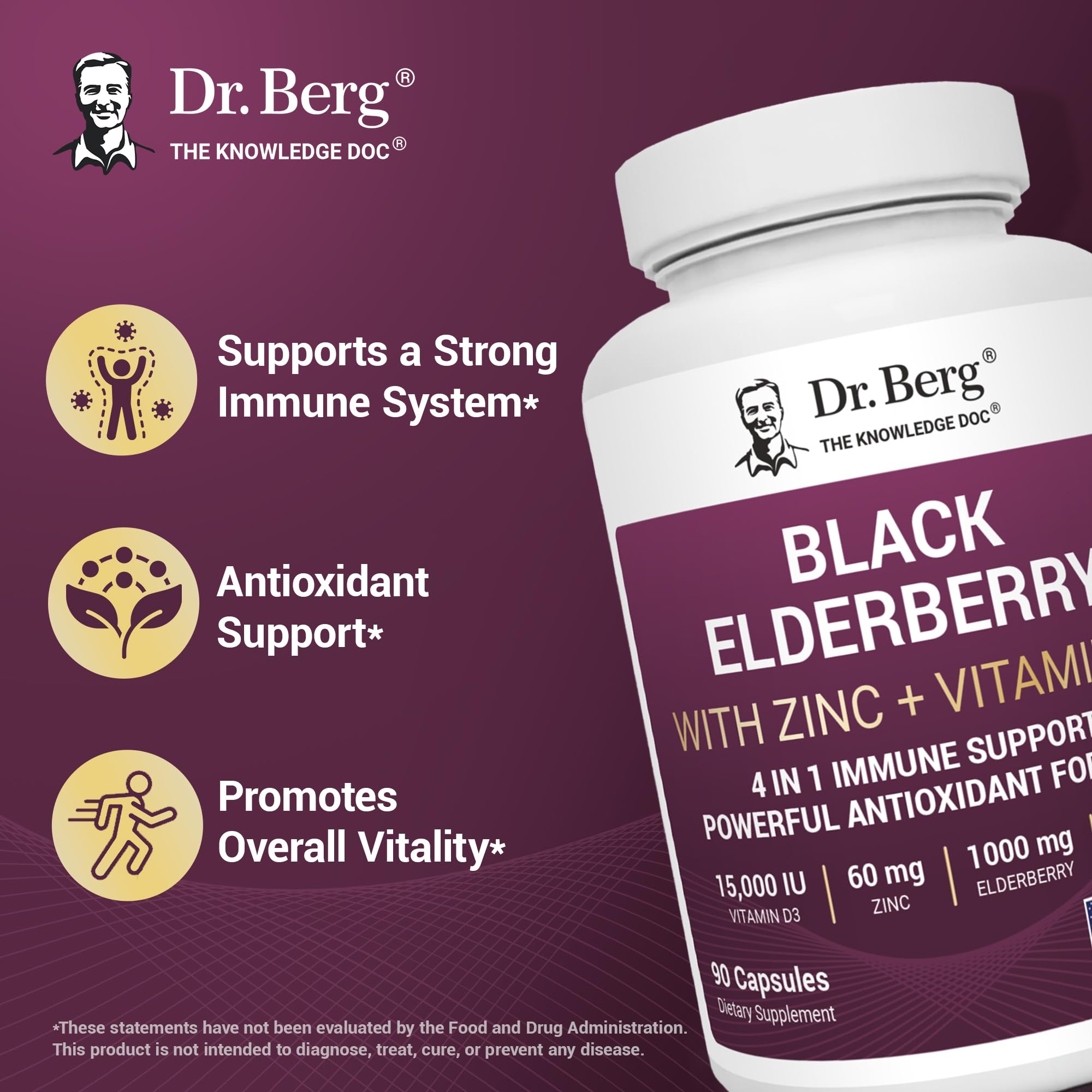 Dr. Berg Zinc capsules highlighting 60 mg content for daily use.