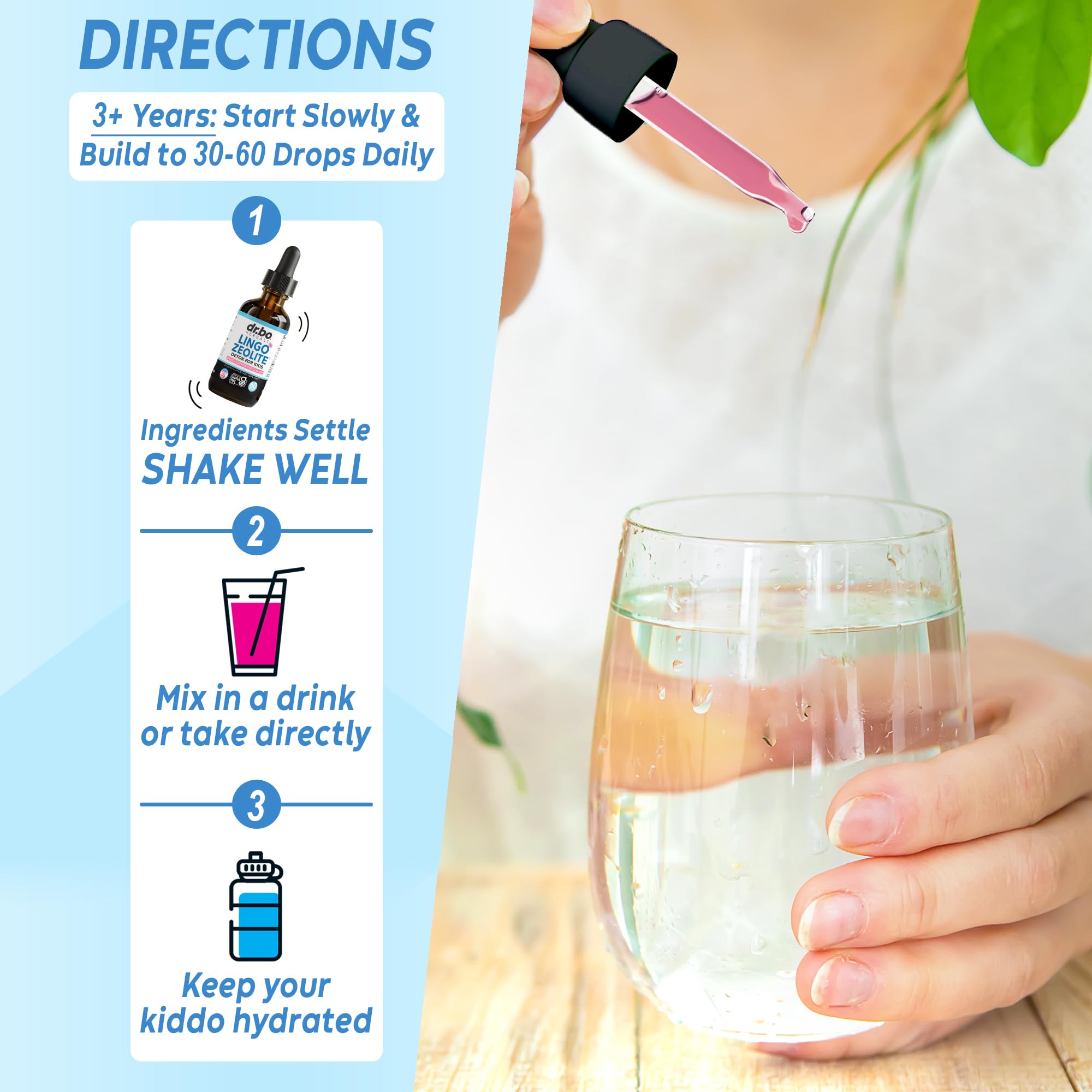 DR. BO Lingo Zeolite Drops daily-use setup near lunch or bedtime routine