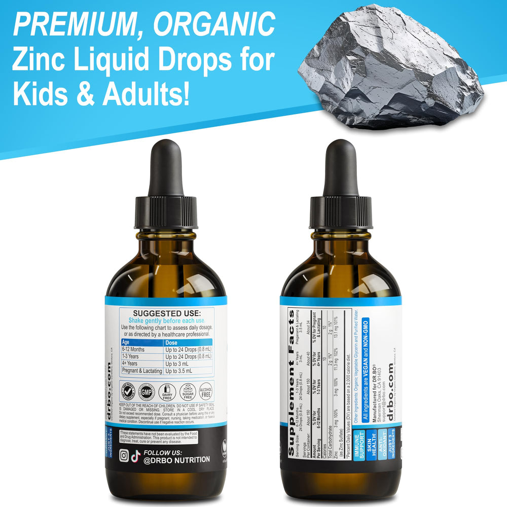 DR. BO Organic Zinc Drops suitable for toddlers aged 6 months and up