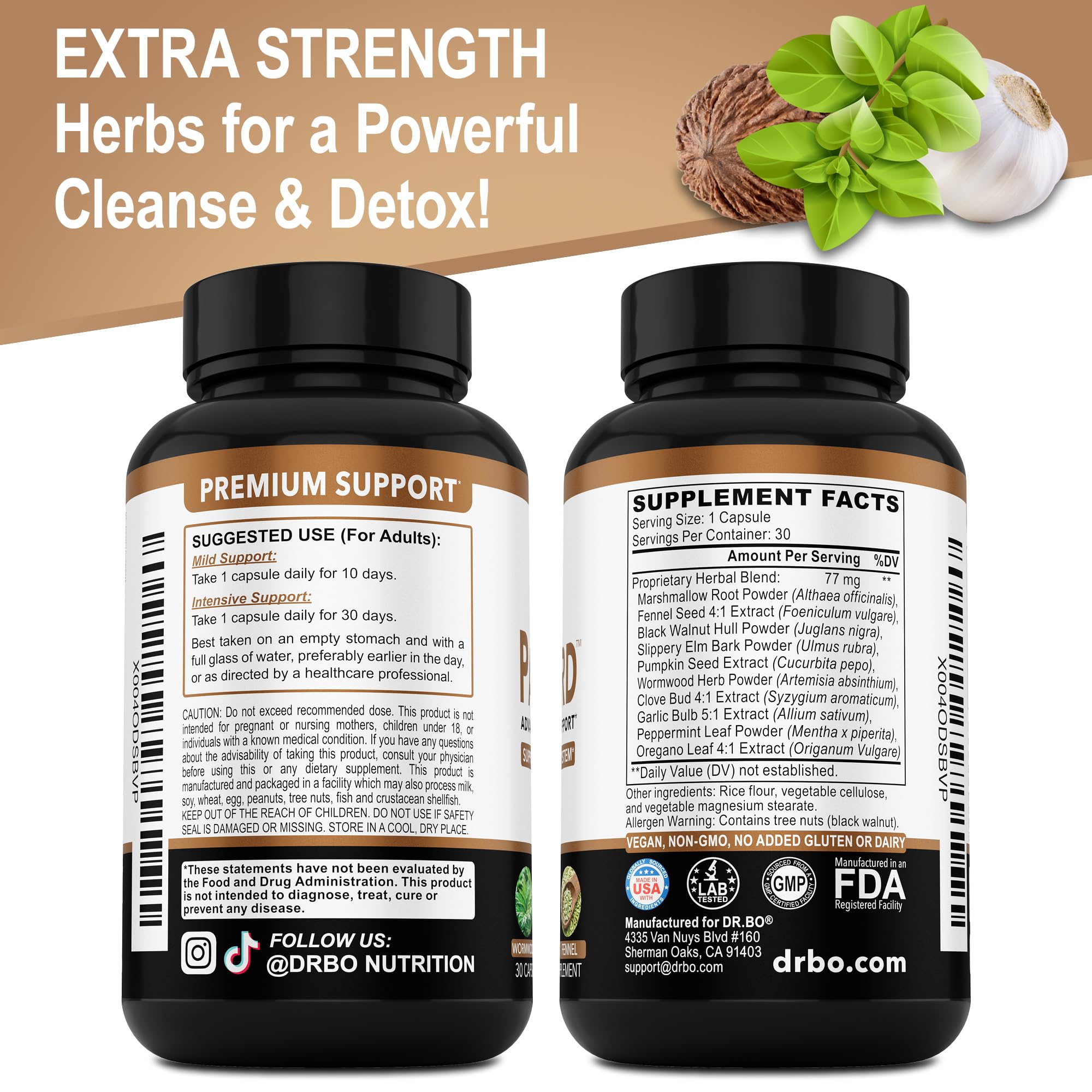 DR. BO ParaGuard kid-friendly adults natural detox concept display.