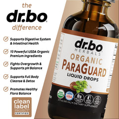 DR. BO ParaGuard herbal ingredients blend showing nine organic botanicals.