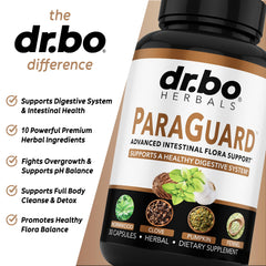 DR. BO ParaGuard packaging box emphasizing natural detox with 30 capsules.