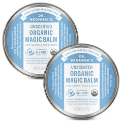 Dr. Bronner's Organic Magic Balm baby unscented bottle pour, easy application.
