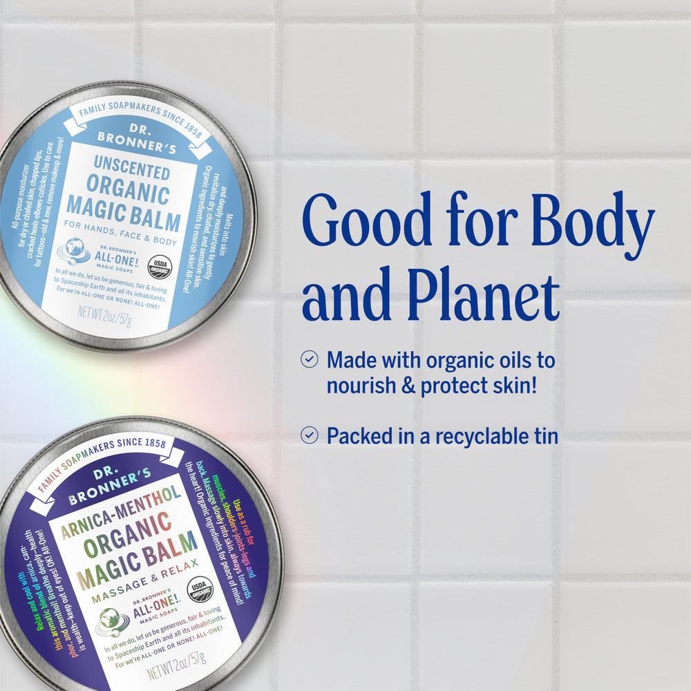 Dr. Bronner's Balm soothes recently tattooed skin and supports gentle healing.