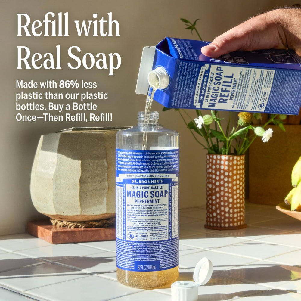 Close-up of peppermint Castile soap lather with thick, refreshing foam