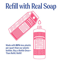 Dr. Bronner's Rose Castile soap lather on skin.