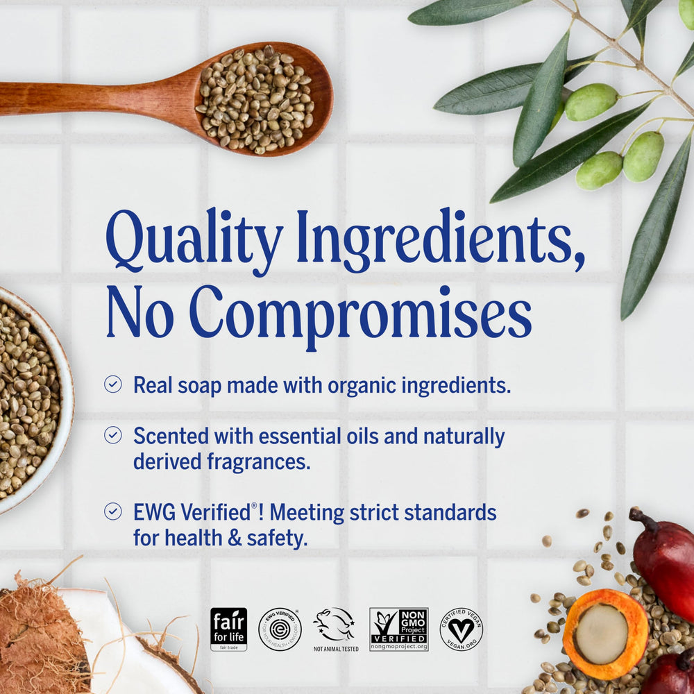 Dr. Bronner's Tea Tree Bar Soap texture reveals plant-based formula.
