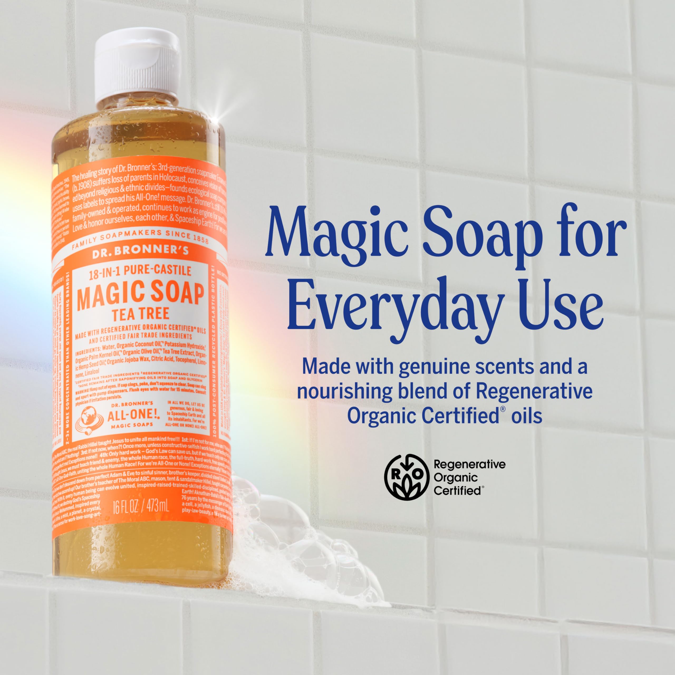 Lush lather close-up from Dr. Bronner's Tea Tree Pure-Castile soap