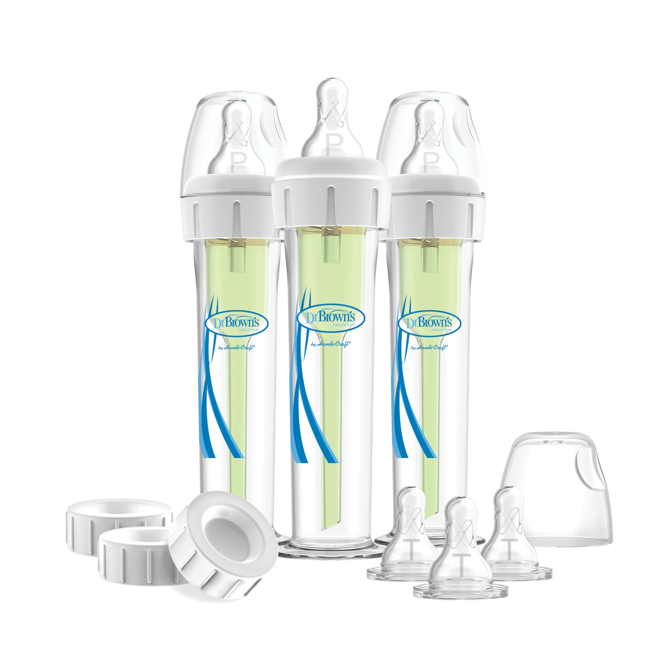 Dr. Brown's AccuFeed 60 bottle with Preemie Flow and clear mL markings aid precise feeding.