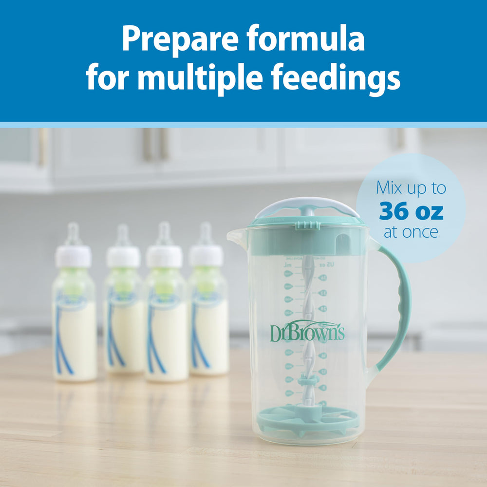 Dr. Brown's adjustable stopper reduces air bubbles during mixing