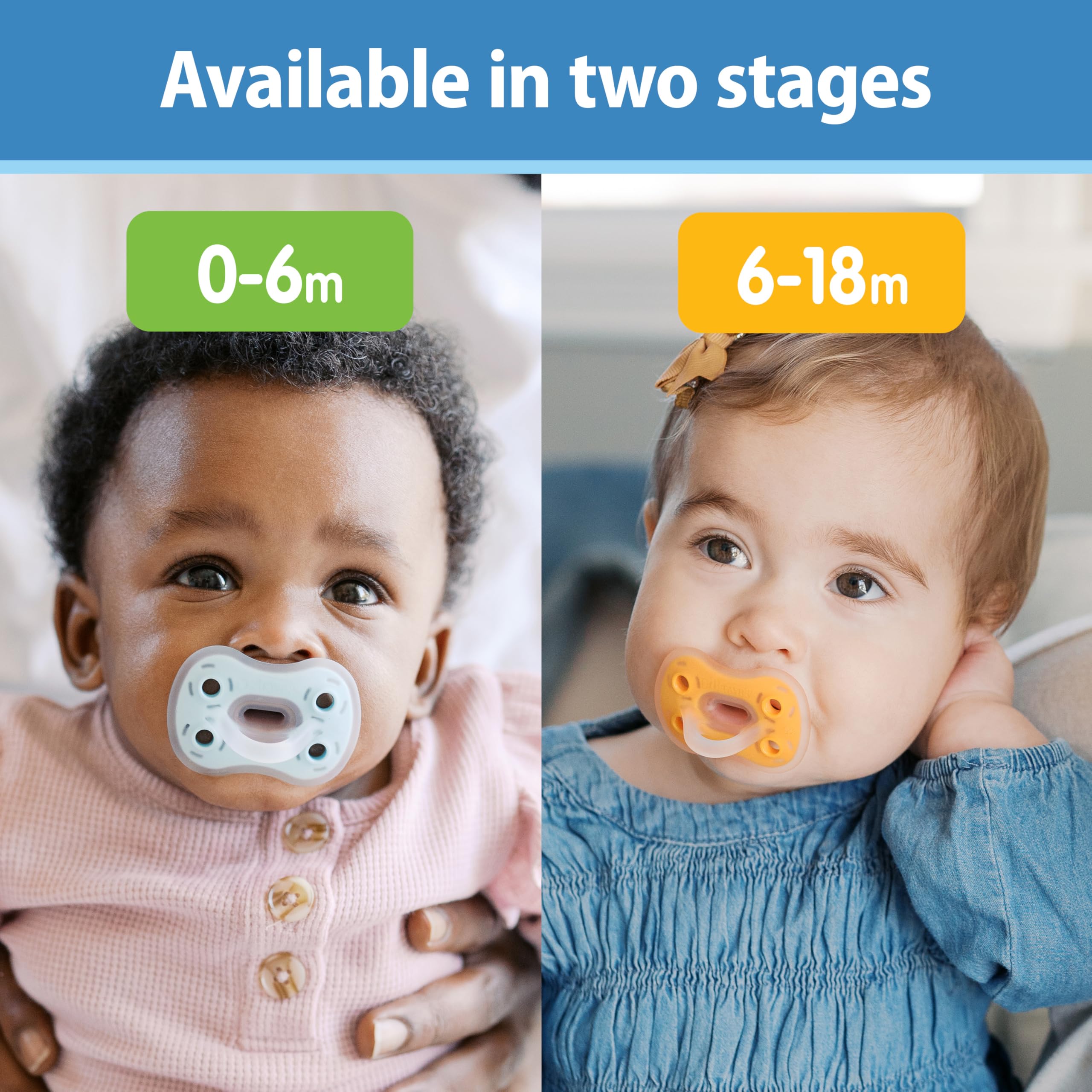 Top-rack dishwasher safe Dr. Brown's Advantage pacifier for easy cleaning
