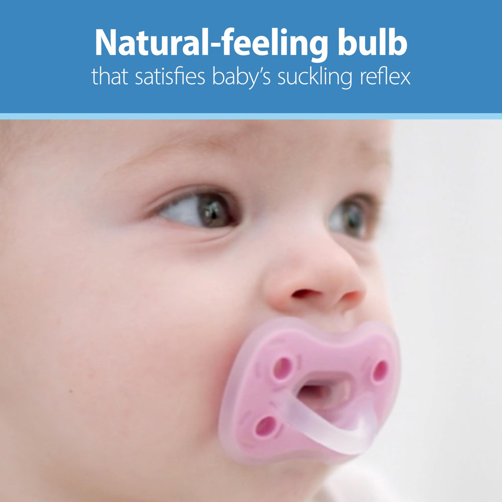 Dr. Brown's Advantage One-Piece Pacifier comes in two stages from 0-6m to 6-18m