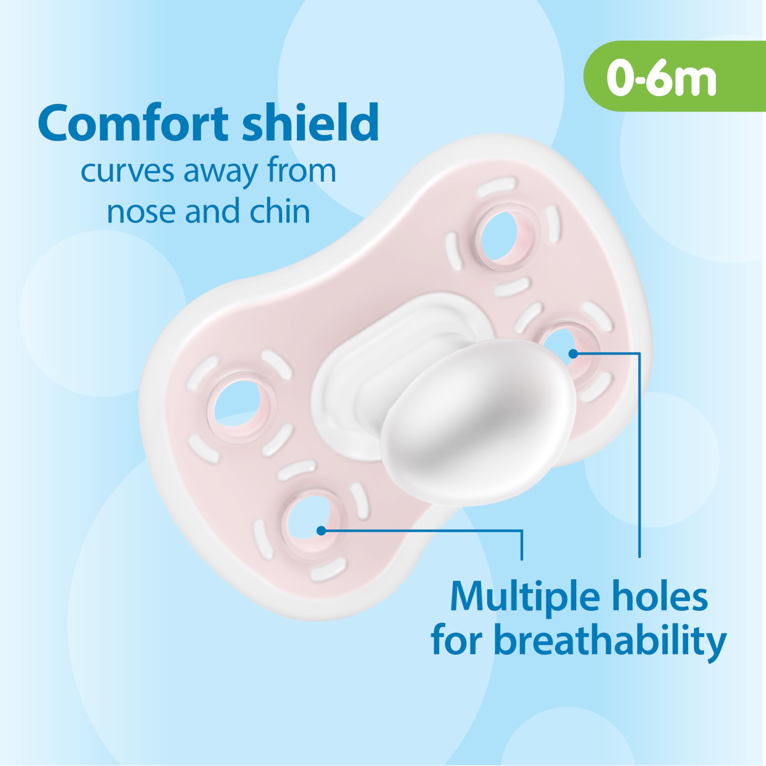 Dr. Brown's pacifier BPA-free and odor-free design for peace of mind.