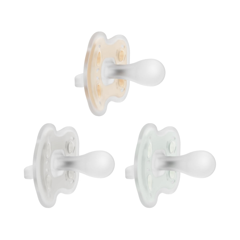 Dr. Brown's Advantage One-Piece Pacifier with soft silicone bulb for gentle skin contact.