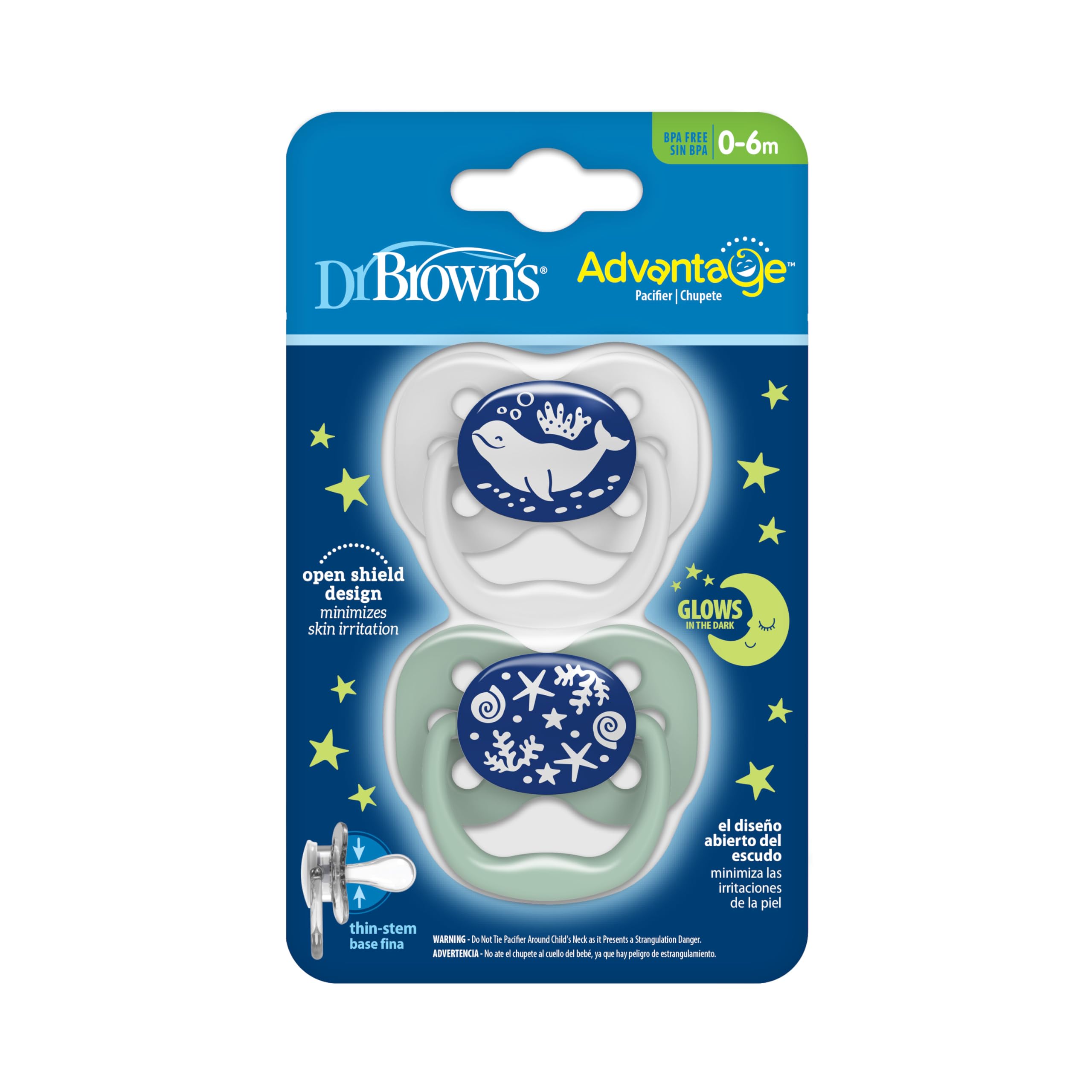 Dr. Brown's Advantage soft silicone bulb for gentle soothing.