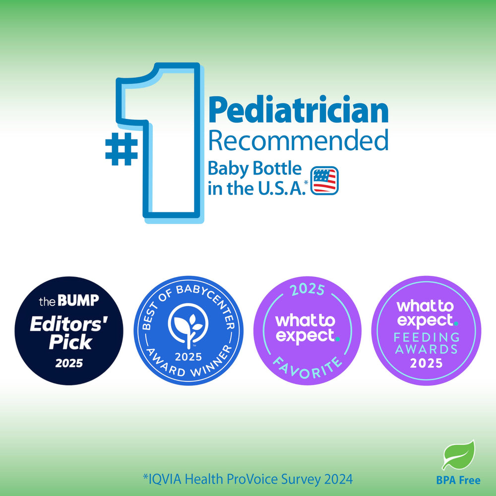 Breast-like latch design in Dr. Brown's bottle supports natural feeding.
