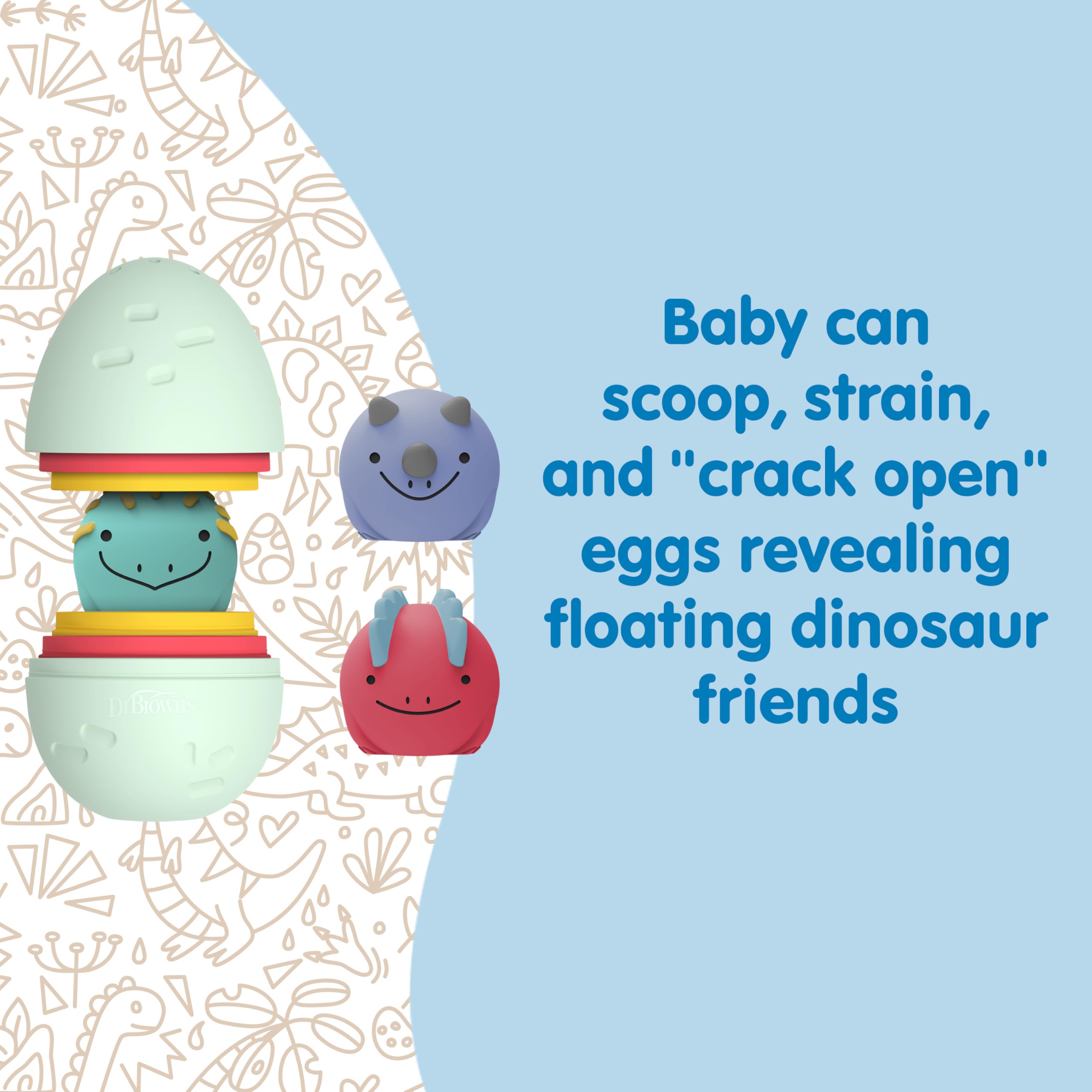 Dr. Brown's Float & Hatch bright colors spark visual interest during bath time.
