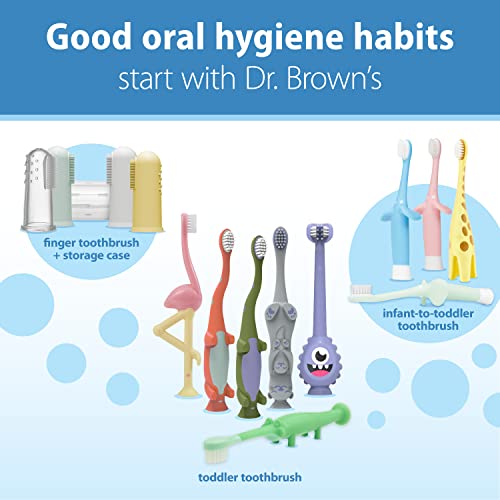 Dr. Brown's finger toothbrush can be used with or without toothpaste.