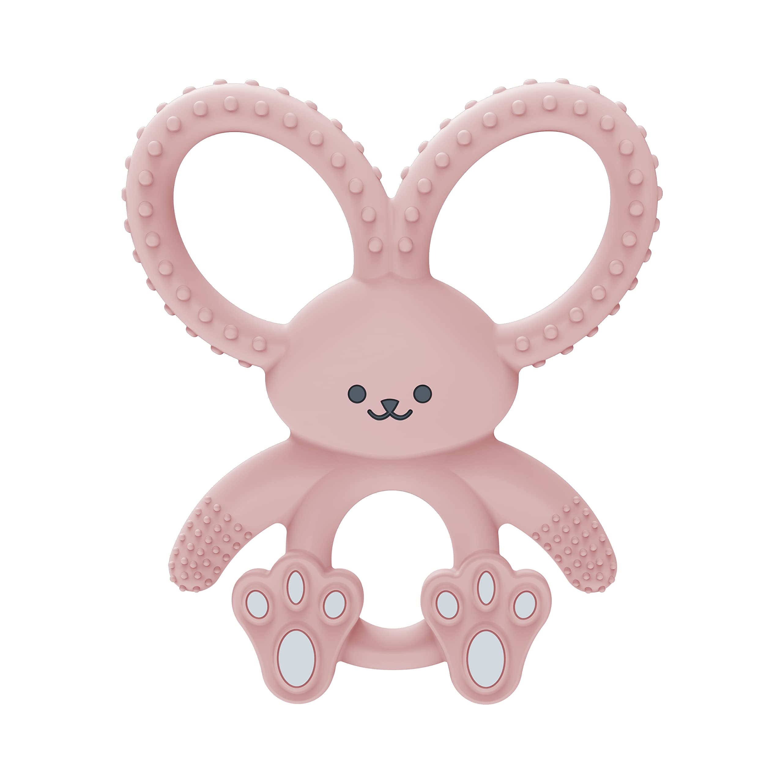 Dr. Brown's Flexees Bunny Teether pink front view soothes gums.