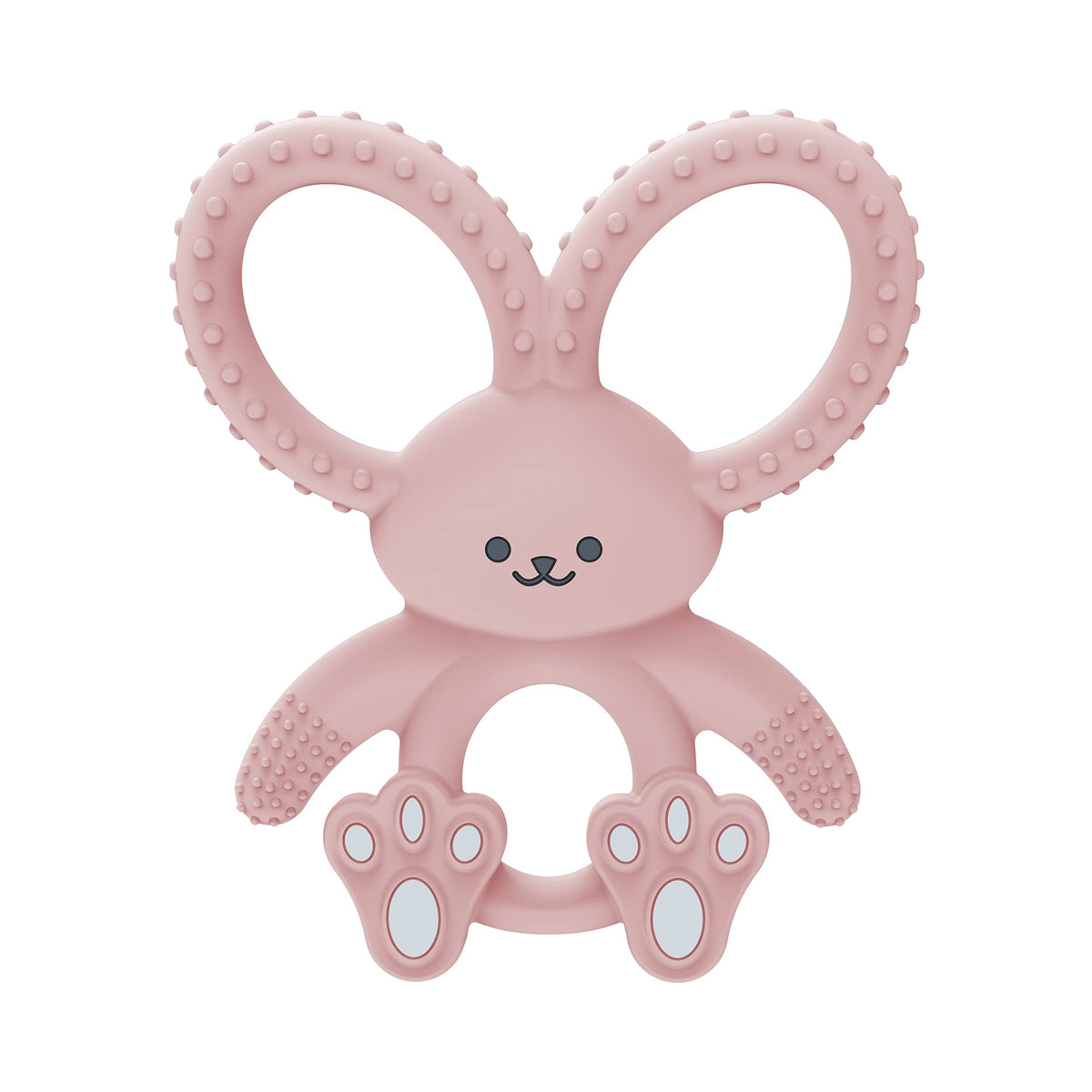 Dr. Brown's Flexees Bunny Teether pink front view soothes gums.