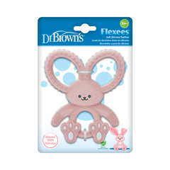 Dr. Brown's Flexees Bunny Teether soft silicone close-up for gentle teething.