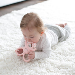 Dr. Brown's Flexees Bunny Teether textured arms aid gum massage.