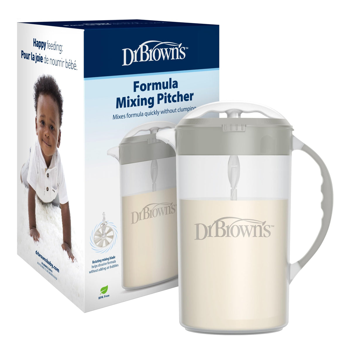 Dr. Brown's Formula Mixing Pitcher blade blends formula smoothly for quick bottle prep.