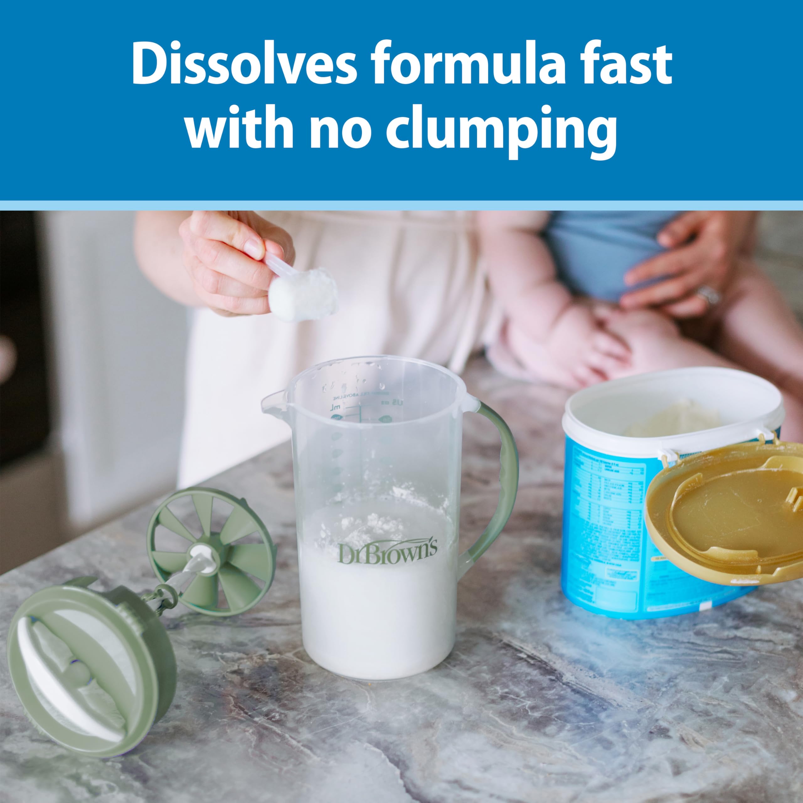 Dr. Brown's formula pitcher blade quickly dissolves formula without clumps