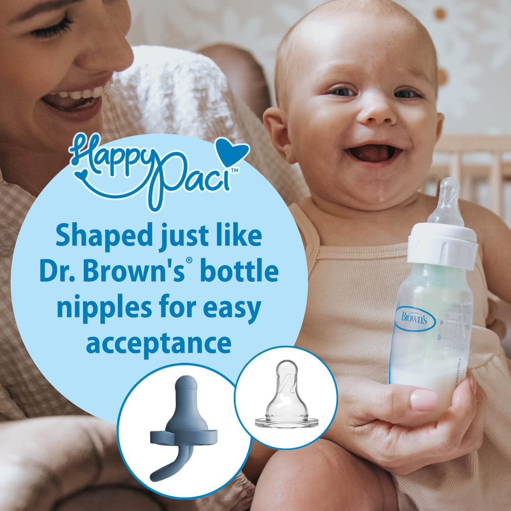 Dr. Brown's HappyPaci butterfly shield ergonomic against baby's face