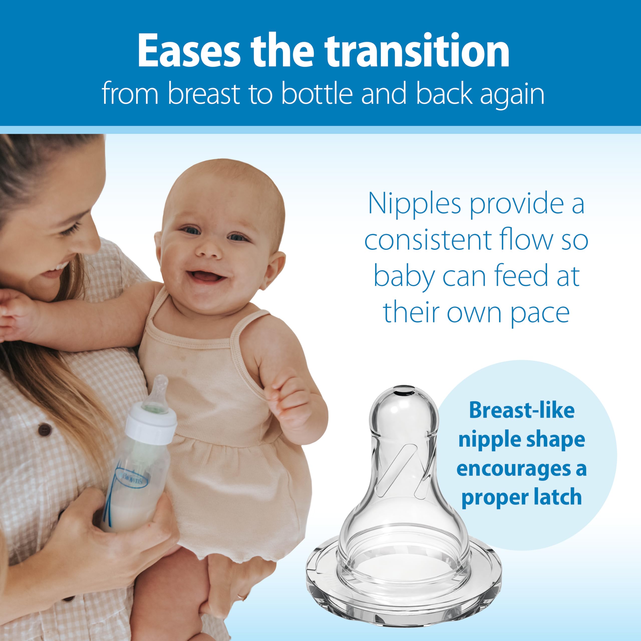 Dr. Brown's Level 1 slow-flow nipples for newborns