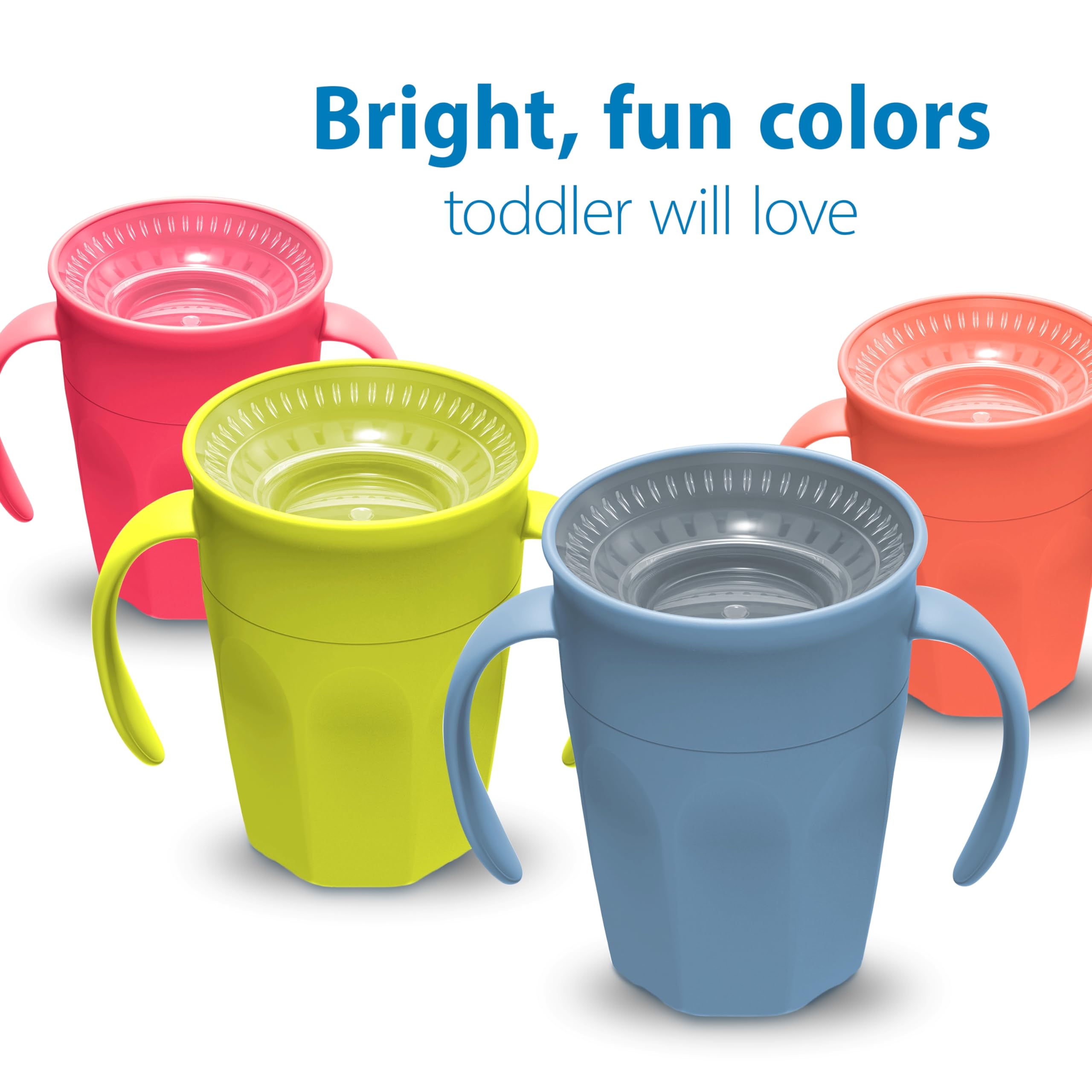 Disassembled Dr. Brown's Milestones Cheers 360 cup blue