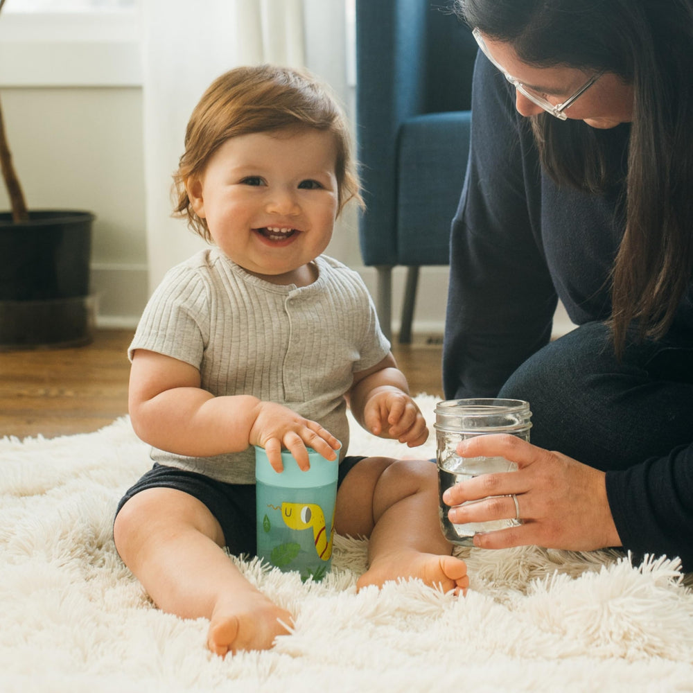 Dr. Brown's Milestones Cheers 360 BPA-free and dishwasher safe.