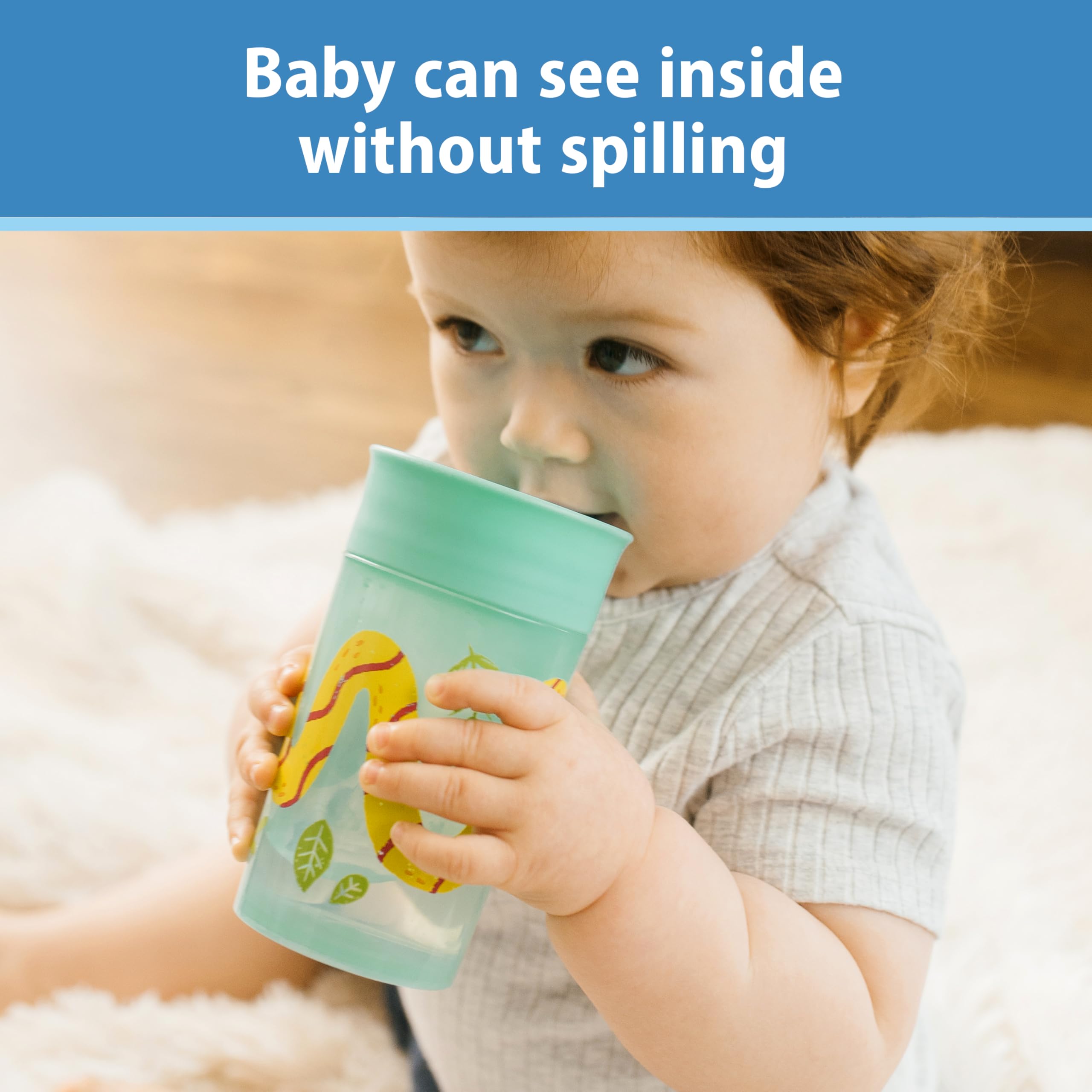 Dr. Brown's Milestones Cheers 360 design with animal prints appeals to toddlers.