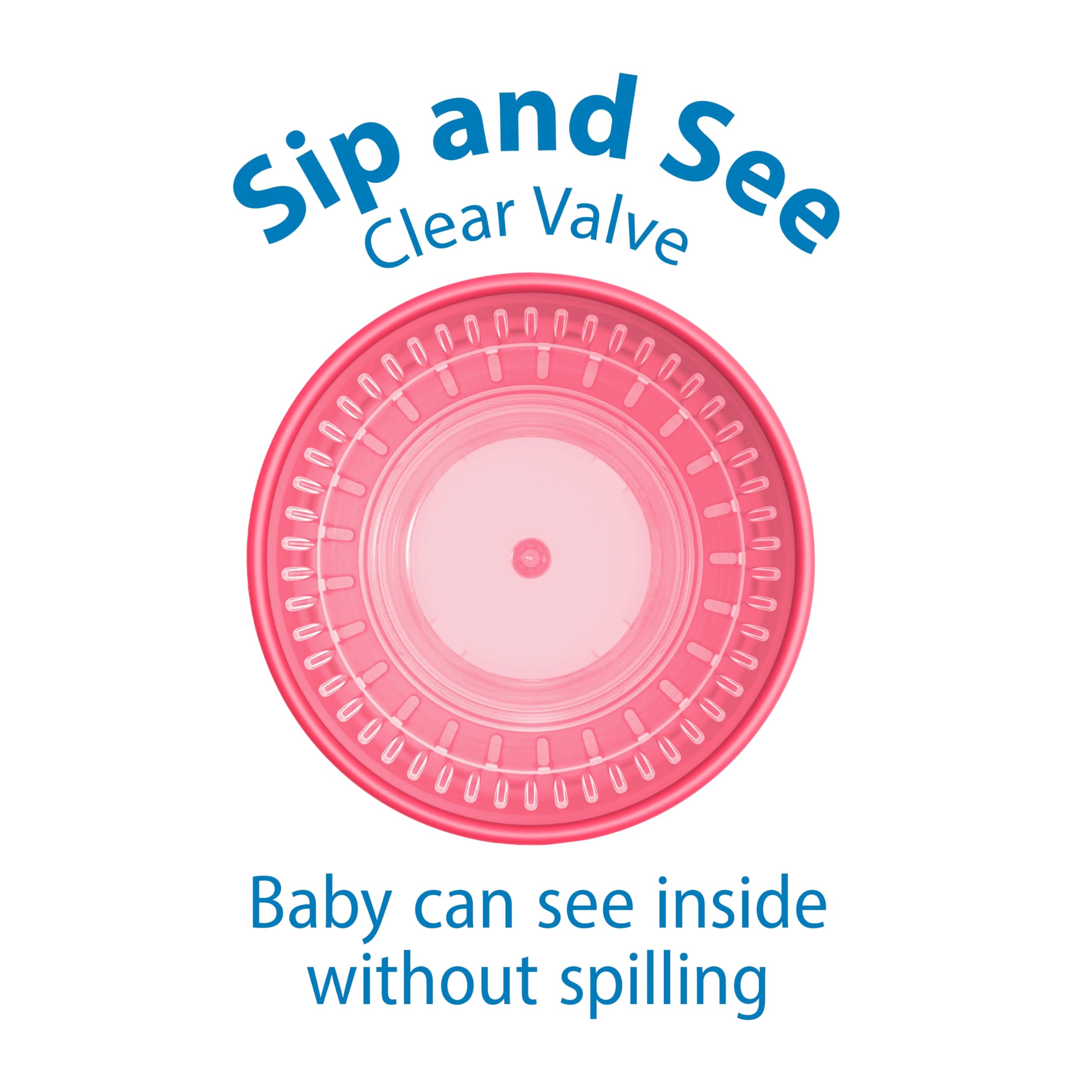 Sip and See valve visible inside the 360 cup for visual learning