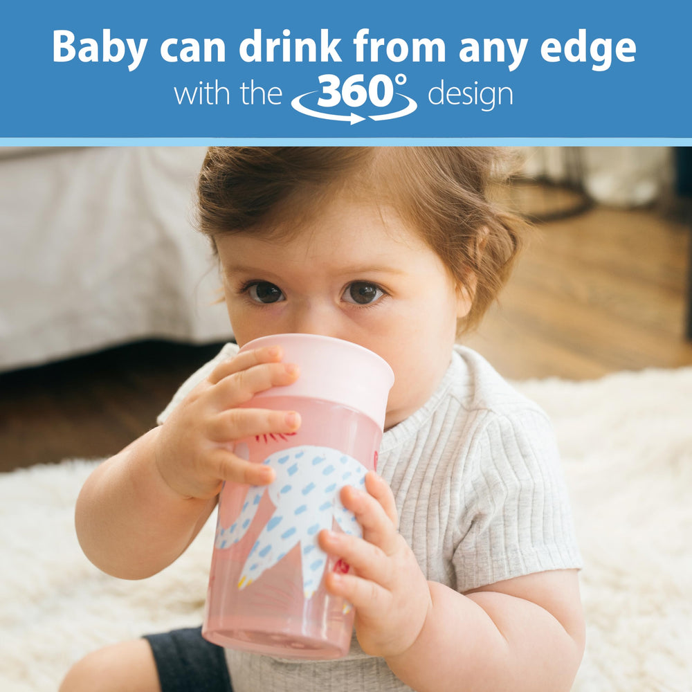 Dr. Brown's Milestones Cheers360 see-inside valve lets baby see inside while sipping.