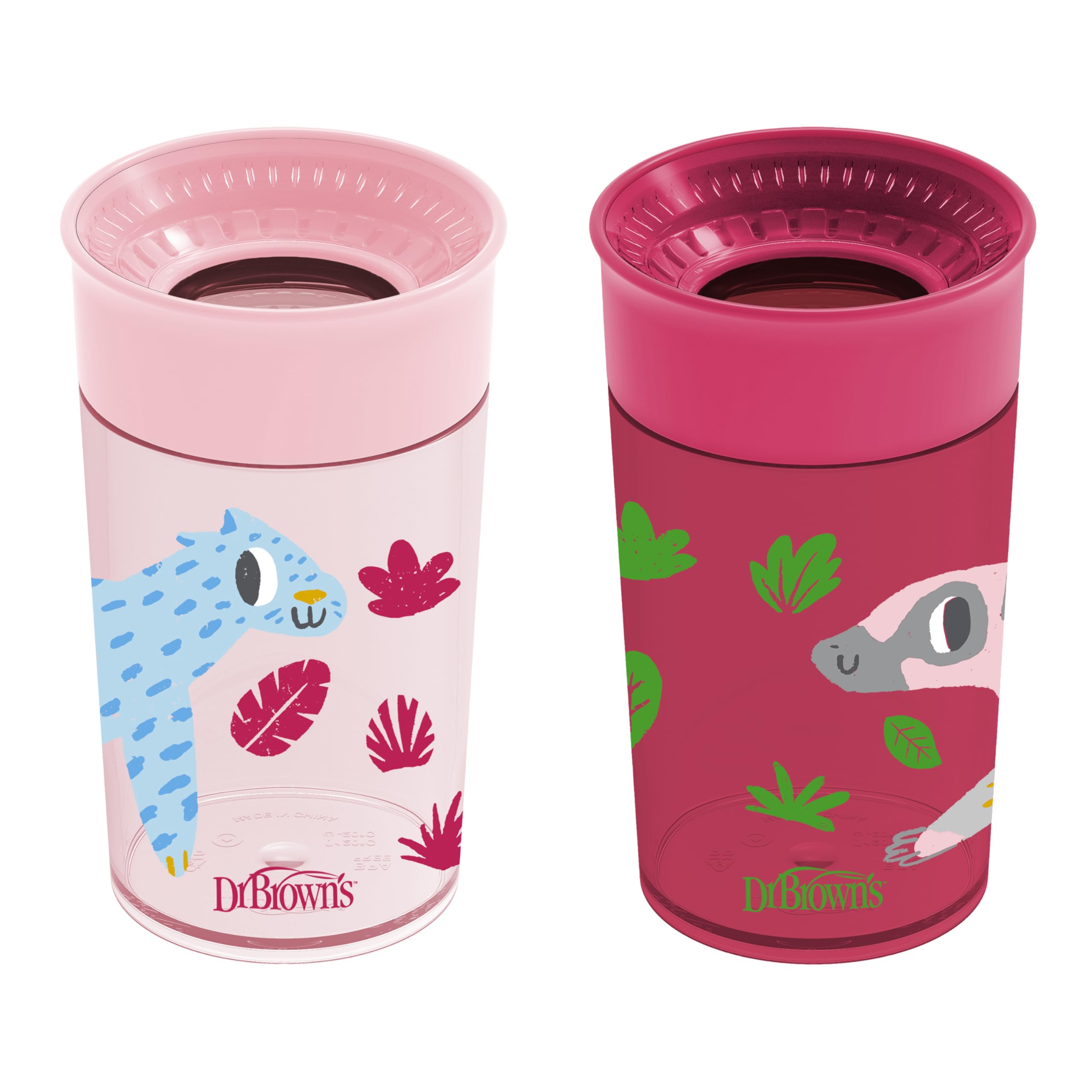 Dr. Brown's Milestones Cheers360 spoutless transition cup, 10 oz capacity, mess-free learning.