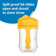 Contoured cup body improves grip as babies grow.