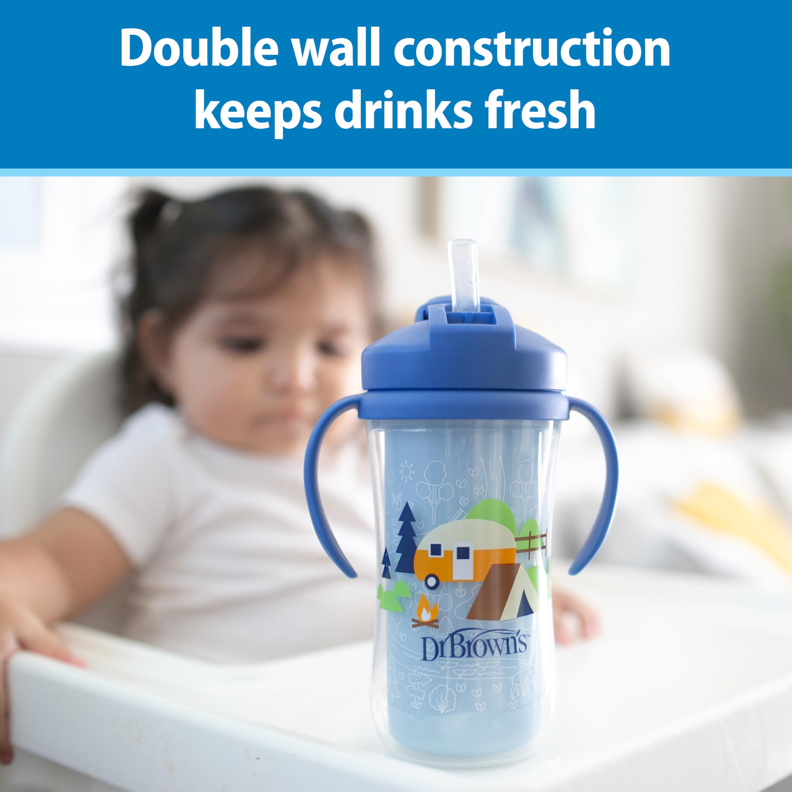 Dr. Brown's Milestones grow-with-toddler design adapts handles for later sipping.