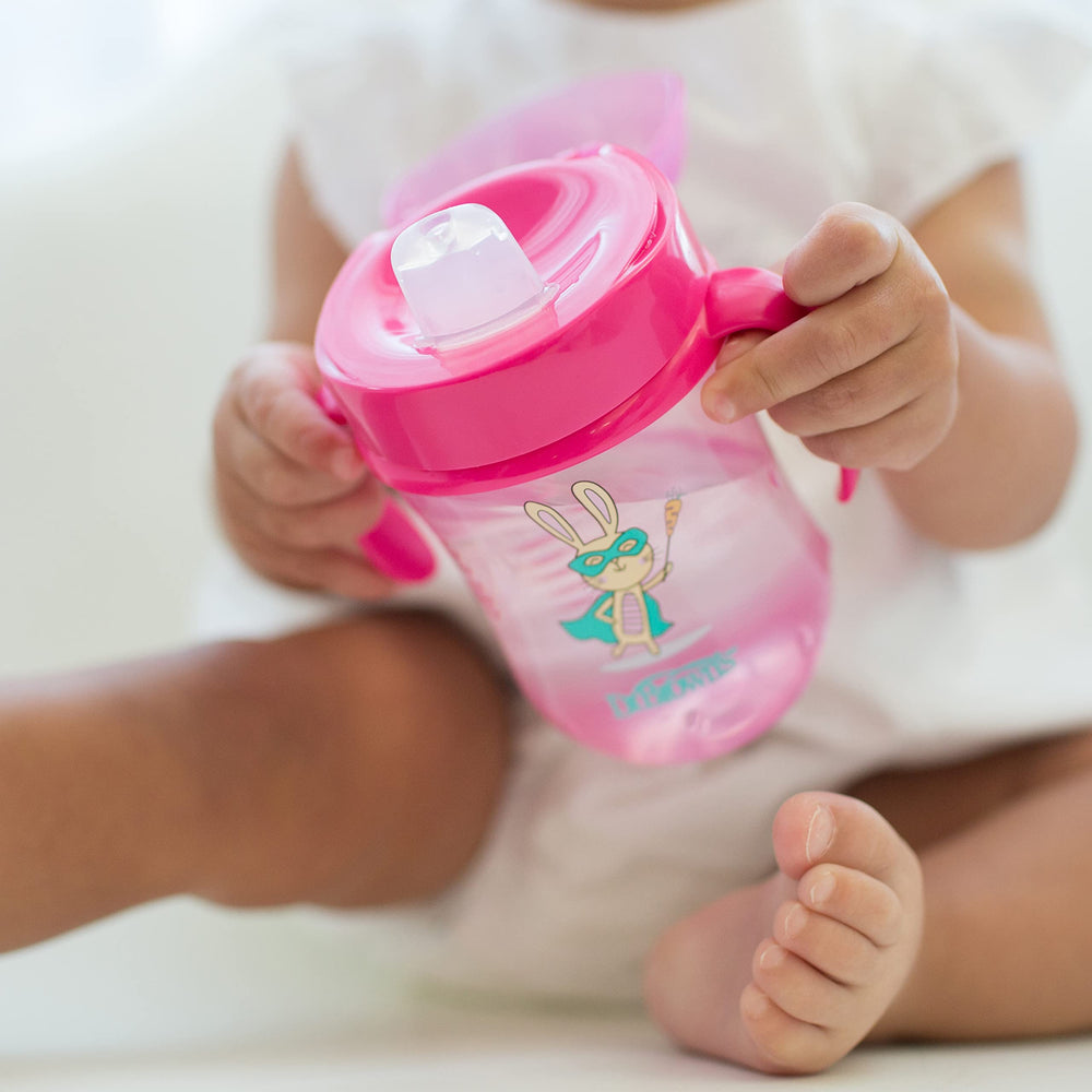 Dr. Brown's Milestones cup with locked handles for a secure grip.