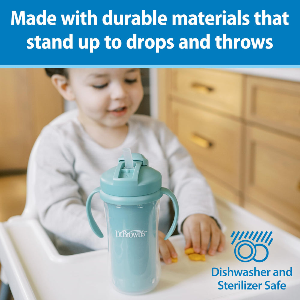 BPA-free construction offers peace of mind with Dr. Brown's Milestones cup.