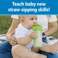 Dr. Brown's Milestones cup features locking handles for tiny hands and easy grip.