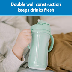 Soft silicone straw aids learning to sip in Dr. Brown's Milestones cup.